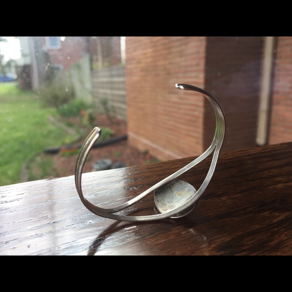 Vintage Sterling Silver Navajo Azurite Bear Paw Cuff Bracelet - Picture 11 of 16